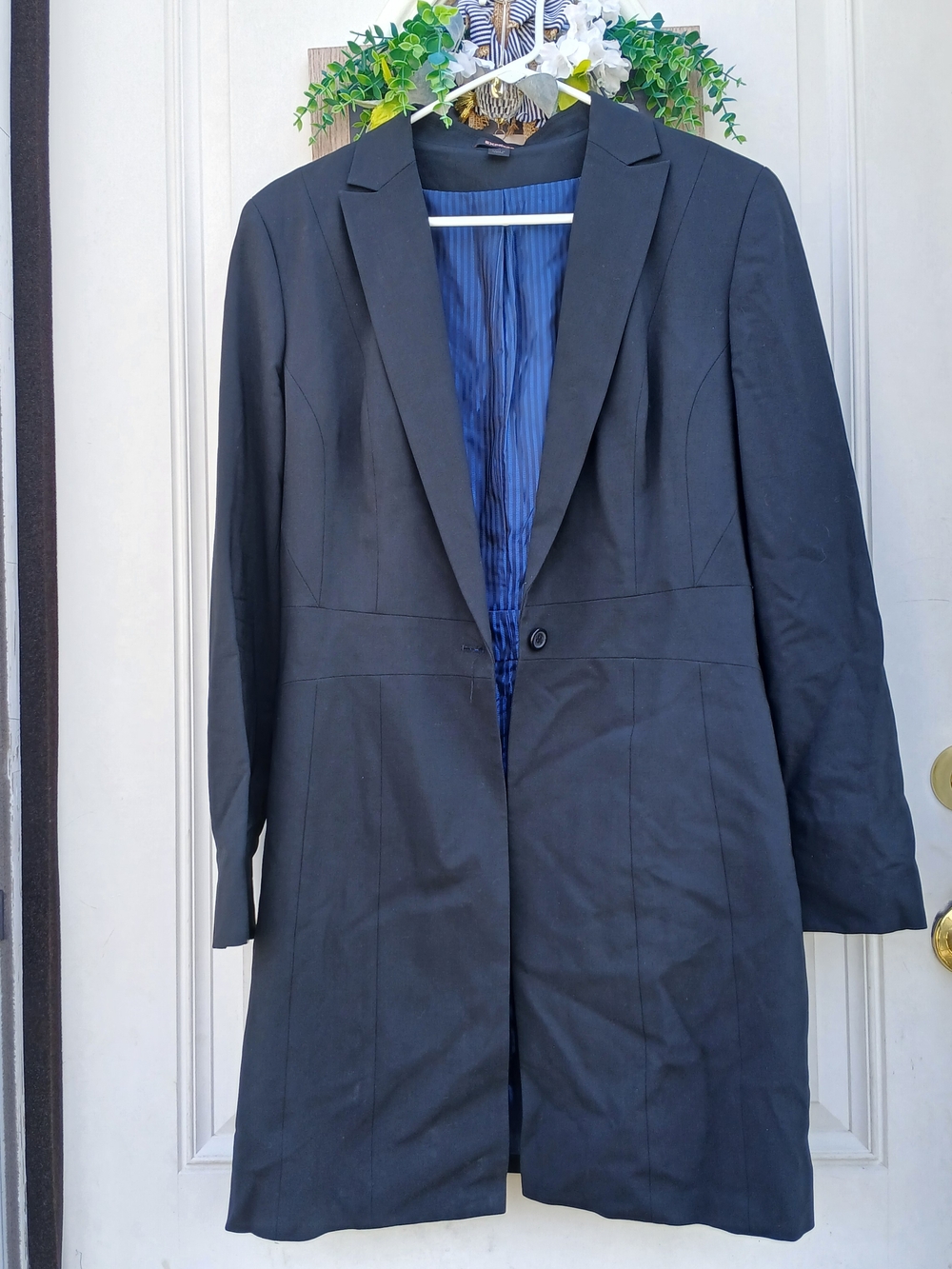Express Black Blazer with Blue Striped Lining